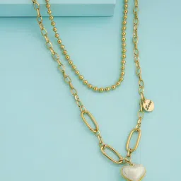 Kushal's Fashion Jewellery Pearl Gold Trendy Necklace With Chain for Women-image-29