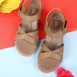 Carlton London Women's Taupe Ankle Strap Sandals-picture-27