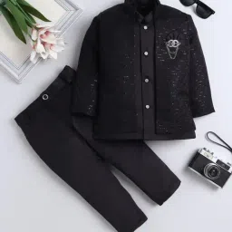Fourfolds Boys Black Embellished Clothing Set-picture-27