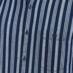 Crimsoune Club Navy Blue Cotton Slim Fit Striped Shirt image 5