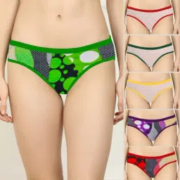 AROUSY Green & Red Printed Bikini Panties - Pack Of 6-picture-21