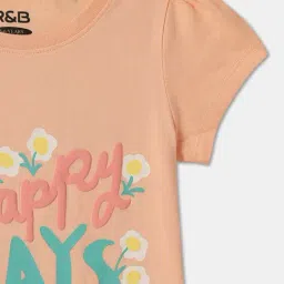 R&B Kids Peach Graphic Regular Fit Top image 3