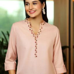 Libas Pink Cotton Blend Regular Fit Kurtis-picture-31