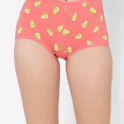 Clovia Pink Cotton Geometric Print Panty-image-0