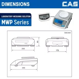 CAS Digital Weighing Scale Blue Backlight LED Display 600 g ABS, MW-P 3000 image 3