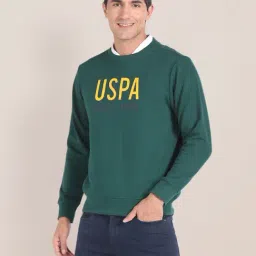 U.S. Polo Assn. Dark Green Cotton Regular Fit Printed Sweatshirt-image-75