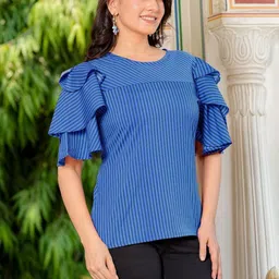 YASH GALLERY Striped Top image 4