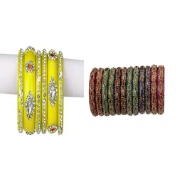 SOMIL Set Of 28 Stone-Studded Bangle-picture-31