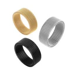 MEENAZ Men Set Of 3 Silver-Plated Band Finger Rings-picture-11