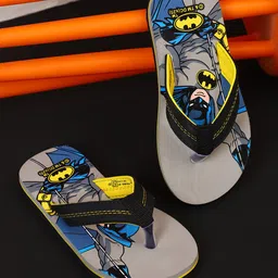 Kidsville DC Comics Featuring Batman Designed Flip Flops - Black & Grey-image-5