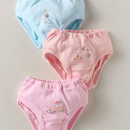 Zero Interlock Panties with Animal Print Pack of 3 - Peach Pink & Aqua Blue-picture-31