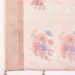 House of Pataudi Women Floral Printed Zari Saree With Unstitched Matching Blouse image 2