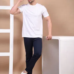 Canary London ss-25 Men Textured Smart Slim Fit Wrinkle Free Chinos Trousers image 5