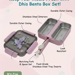 Rushabh Novelty Lunch Box TQ-KH27-Mermaid - Pink image 2