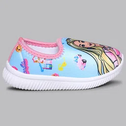 Kidsville Mattel Featuring Barbie Printed Slip On Shoes - Blue image 3