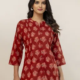 FERANOID Mandarin Collar Printed Ethnic Tunic-picture-14