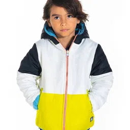 Cherry Crumble By Nitt Hyman Full Sleeves Colour Blocked Hooded Reversible Unisex Winter Jacket - Multi Colour image 4