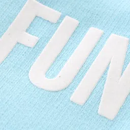 Babyhug Cotton Knit Full Sleeves Hooded Sweatshirt with Text Print & Cut & Sew Design - Blue & Lime Green image 4