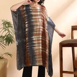 PinkTribe Women Abstract Dyed Shibori Daily Kaftan Kurta-image-37