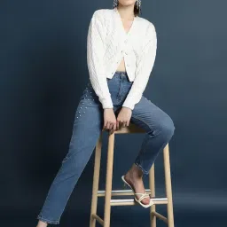 Forever 21 White Regular Fit Sweater image 4