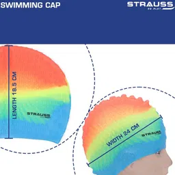 STRAUSS Silicone Swimming Cap with Ear Protector image 5