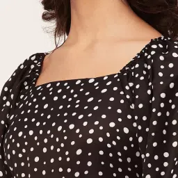 Moomaya Black & White Printed A Line Dress image 4