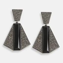 Sohi Gold Plated Designer Stone Party Drop Earrings image 4