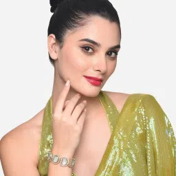 Zaveri Pearls Set of 2 Green Multistrand Artificial Stones & Beads Ethnic Bracelet-ZPFK16869 image 4