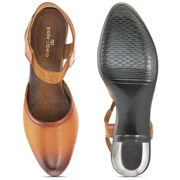 Pelle Albero Women's Tan Ankle Strap Sandals image 4