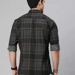 Majestic Man Poly Cotton Smart Slim Fit Tartan Checks Opaque Checked Casual Shirt image 4