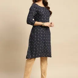 Rangita Navy & Purple Printed Straight Kurta - Pack OF 2 image 4