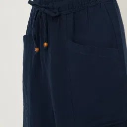 Bombay Paisley by Westside Navy High-Rise Cotton-Blend Trousers image 4