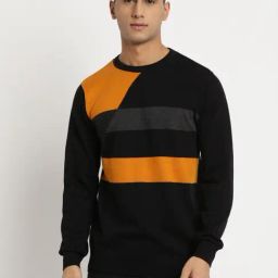 Turtle Black & Orange Relaxed Fit Striped Sweatshirt-picture-40