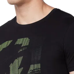 Spykar Black Slim Fit Printed T-Shirt image 4