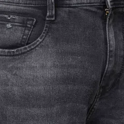 Spykar Black Cotton Regular Fit Jeans image 4