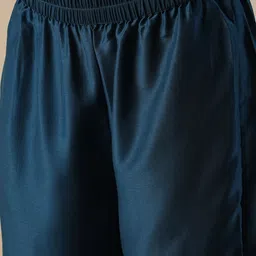 Globus Teal Blue Floral Yoke Design Panelled Zari Anarkali Kurta with Trousers image 4