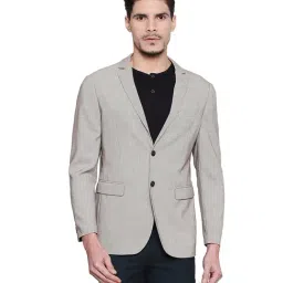 Basics Beige Comfort Fit Blazer-image-28