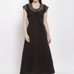 Secret Wish Black Printed Nighty-picture-48