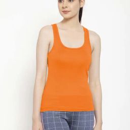 Friskers Orange Cotton Camisole-picture-10