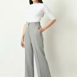 Exude Grey Plain Trousers image 4