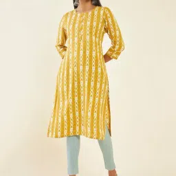 Soch Yellow Rayon Printed Kurta-picture-10