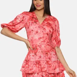ISU Pink Printed A Line Dress-picture-35