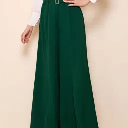 Kotty Green Flared Fit Palazzos-image-76