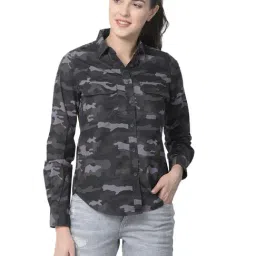 Woodland Grey Camo Print Shirt-image-0