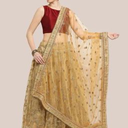 Dupatta Bazaar Gold Zari Work Dupatta-picture-37