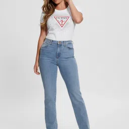 Guess White Print Short sleeve T-Shirt image 4