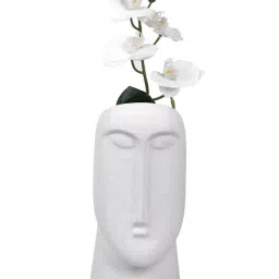 Tayhaa White Ceramic Face Vase Large image 2
