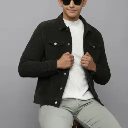 Louis Philippe Jeans Green Cotton Slim Fit Denim Jacket-picture-29