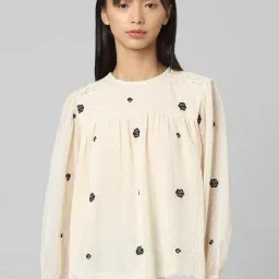 Only Beige Self Design Top image 1