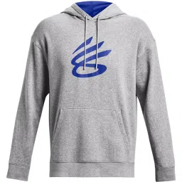 Under Armour Grey Cotton Loose Fit Printed Hooded Sweatshirt image 4
